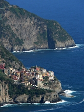 Corniglia thrones high above the sea in Liguria