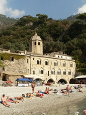 Abbey in San Fruttuoso between Camogli and Portofino in Italy