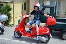 Chilling on the Vespa