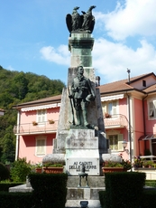 Monument to those fallen in war in Varese Ligure close to the castle